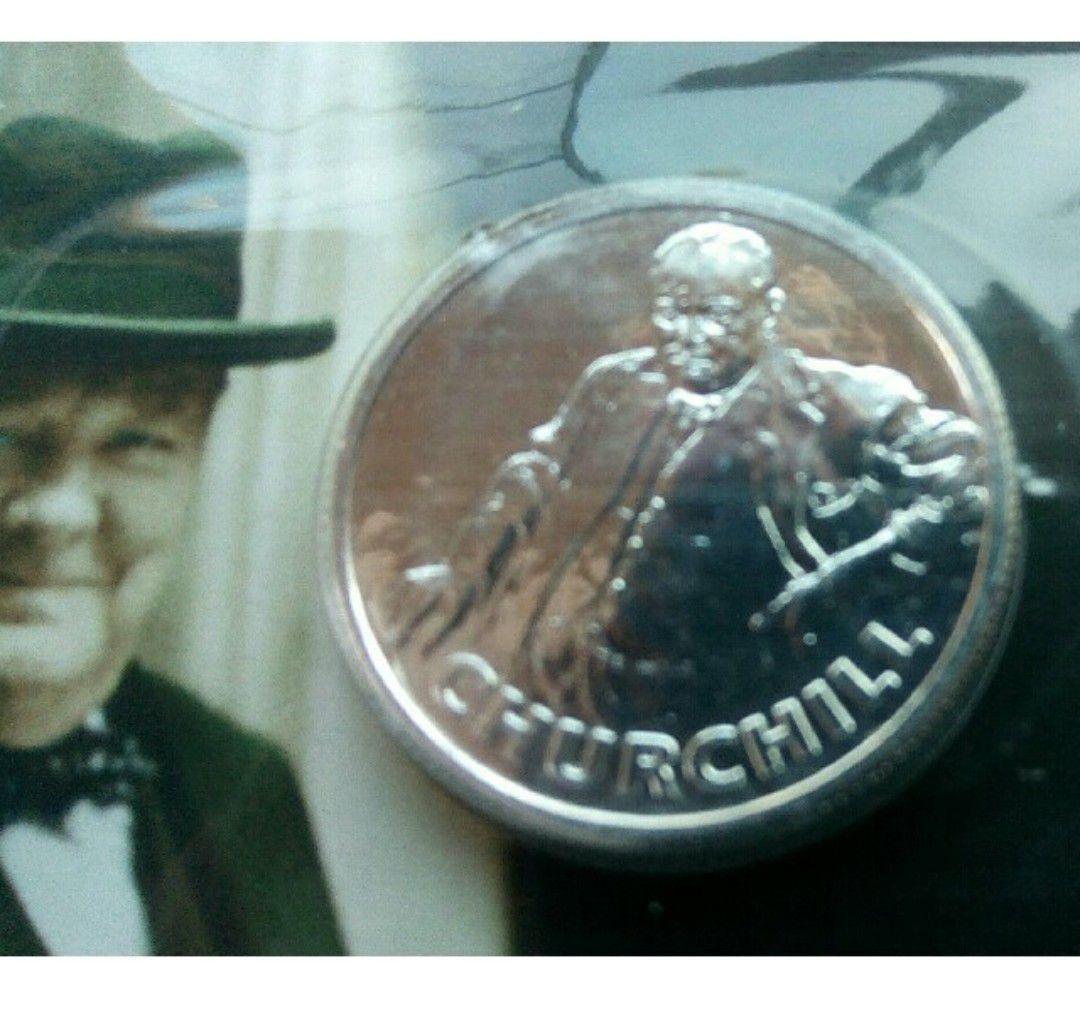 英国 イギリス￡20 ポンド 銀貨999ag 15.71g チャーチル デザイン