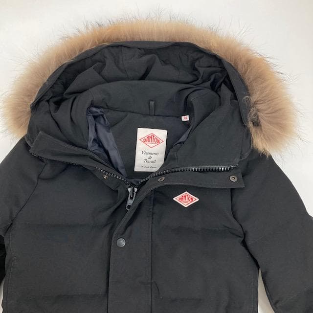 DANTON ダントン ダウンコート 34サイズ ブラック ラクーンファー