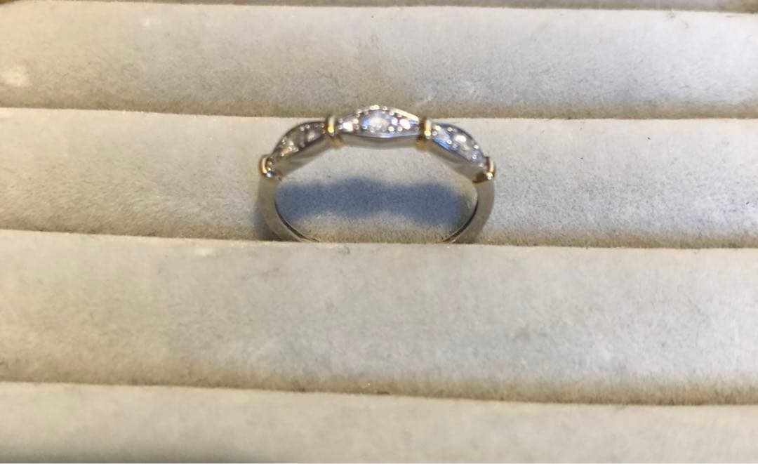 k18イエローゴールド、プラチナ950のデザインリング