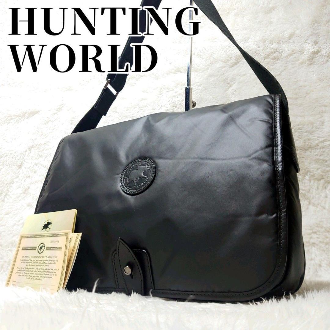 【極美品】HUNTING WORLD メッセンジャーバッグ バチュークロス A4