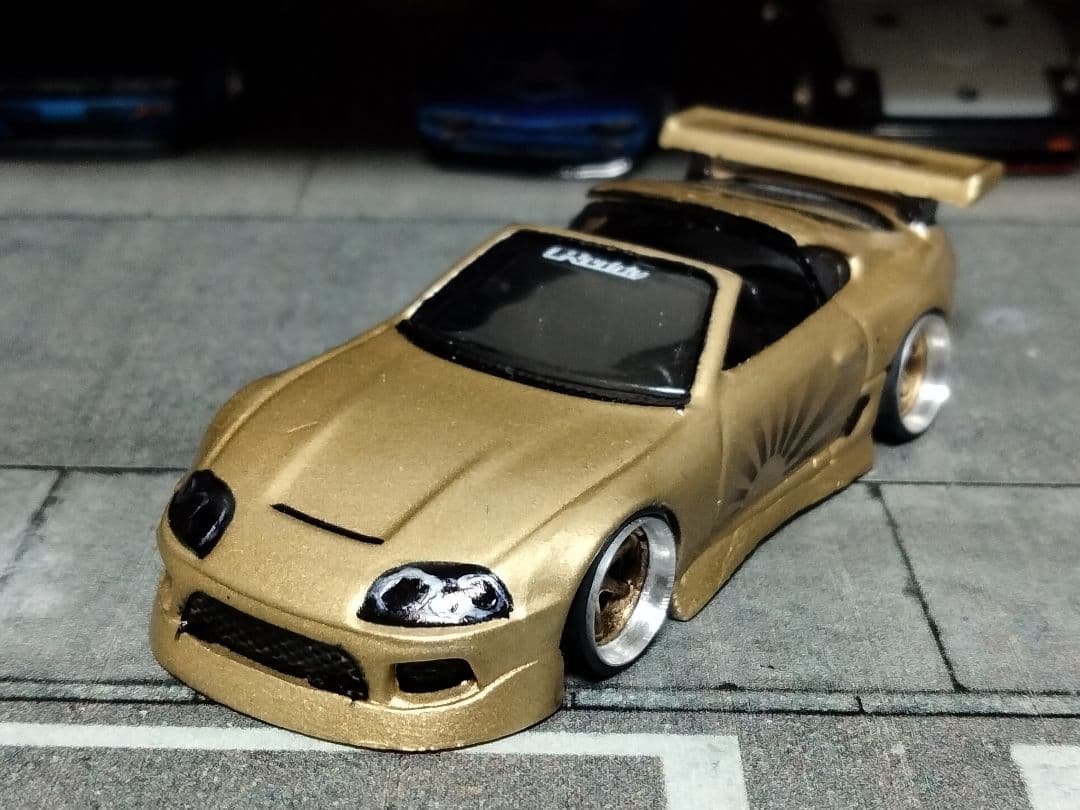 ホットウィールカスタム トヨタ 80スープラ☆自作アルミリム☆深リム