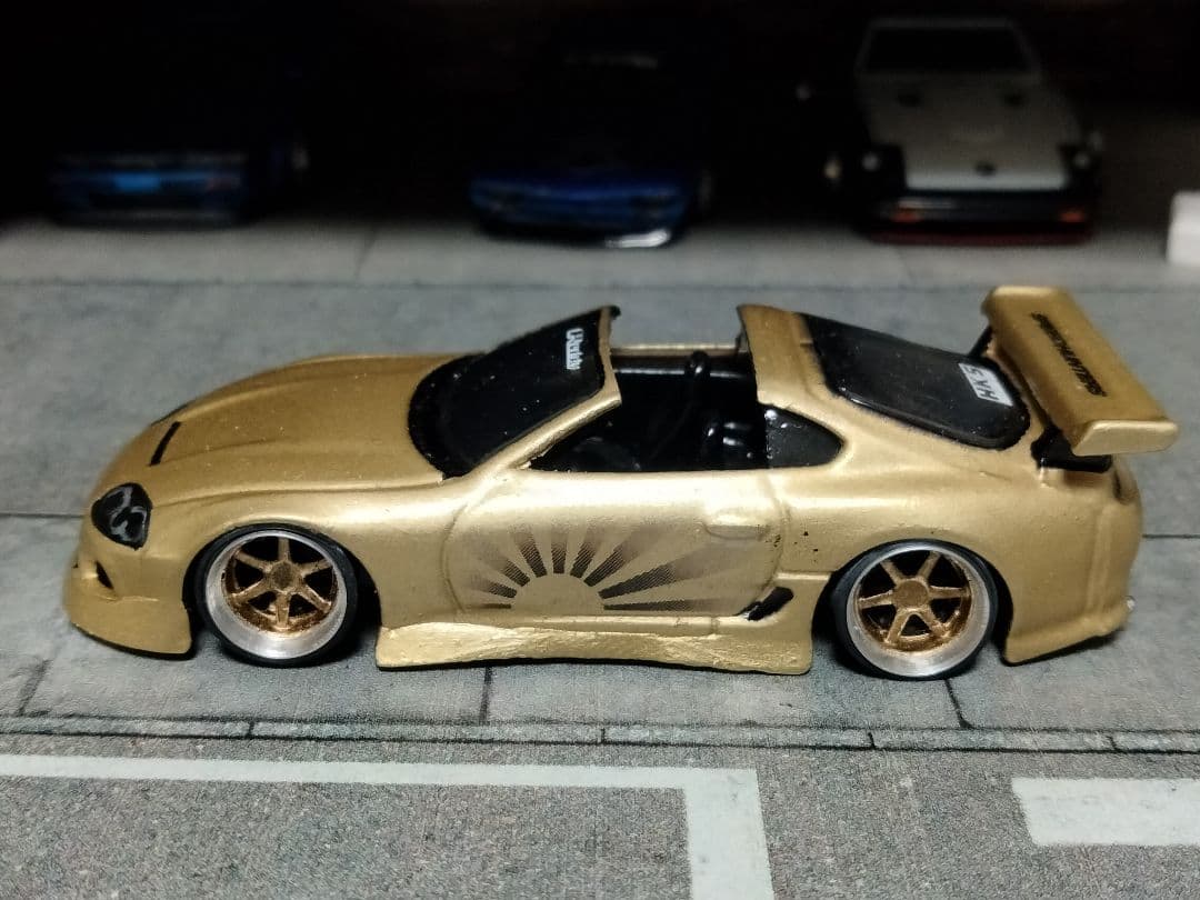 ホットウィールカスタム トヨタ 80スープラ☆自作アルミリム☆深リム