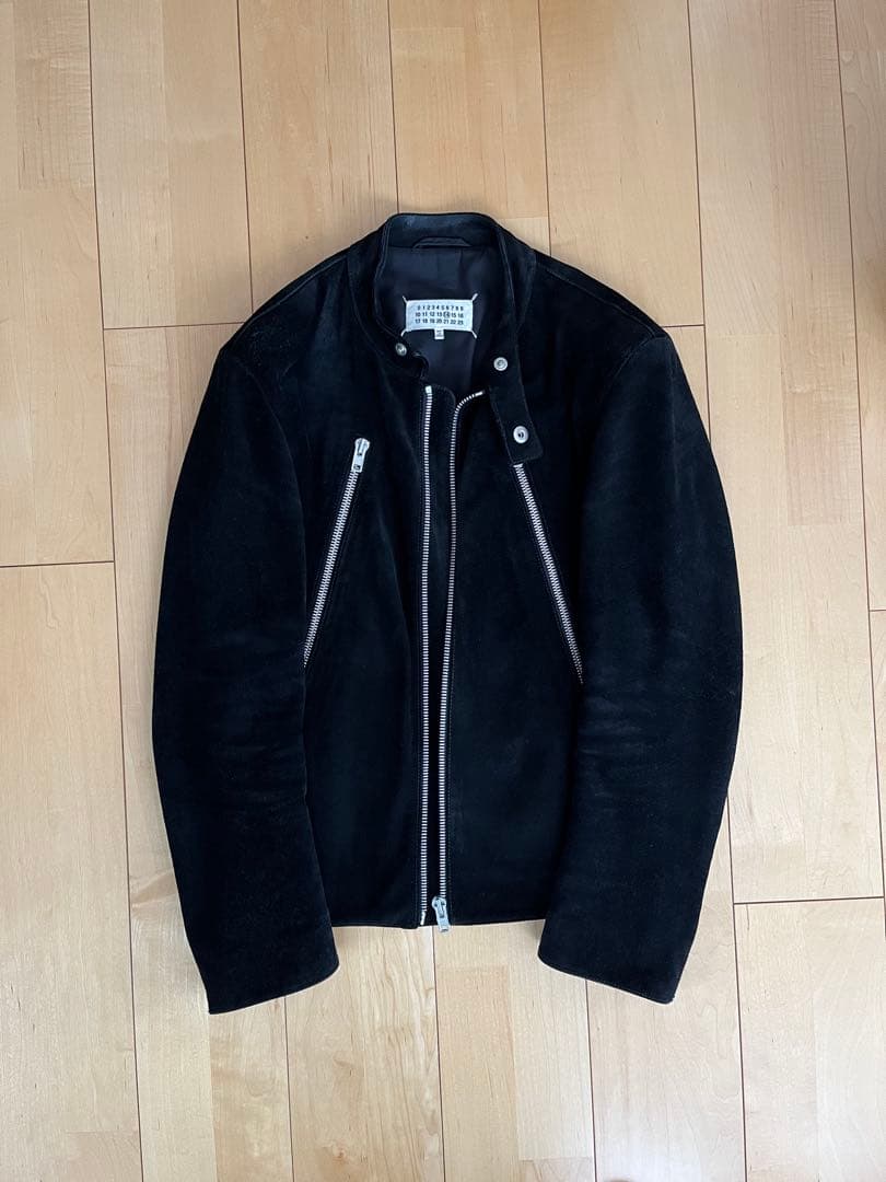【Maison Margiela】5zip ライダース（ブラック/スエード） 5-ZIP LEATHER JACKET | Maison Margiela(メゾン マルジェラ