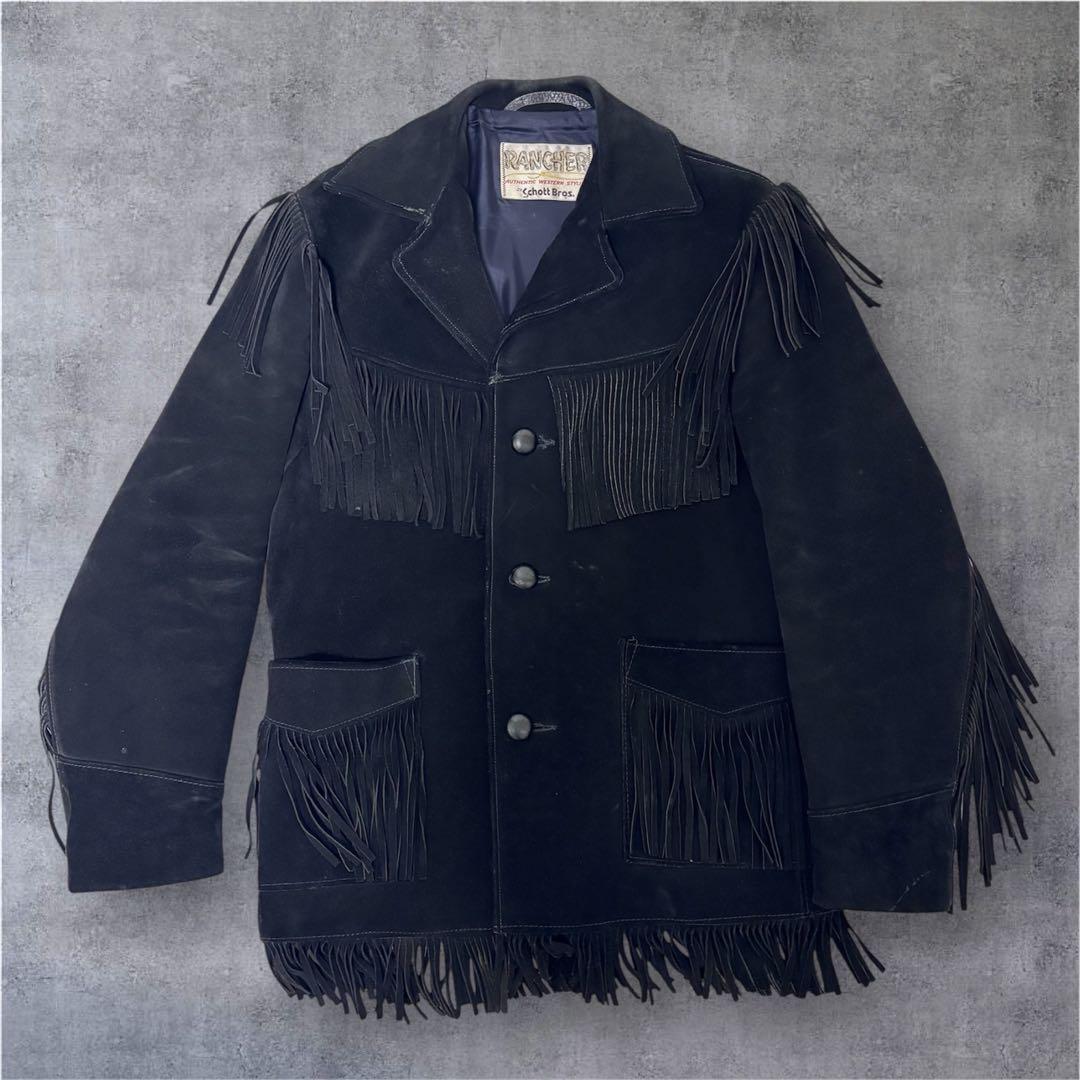 Schott RANCHER フリンジ レザー 40 黒 ウエスタン スエード - メルカリ
