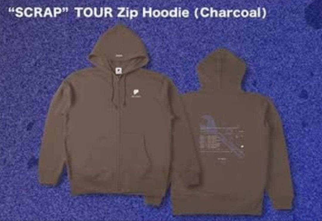 shosensei!! SCRAP ツアージップパーカー チャコールL