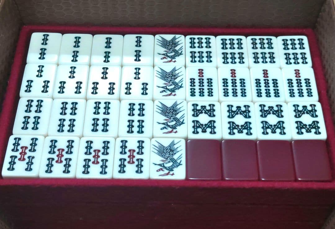 ★極上★ワインレッド★ 麻雀牌 コレクター品 麻雀牌 28mm オレンジ 手打ち麻雀卓用 赤牌 花牌 東南 点棒 セット