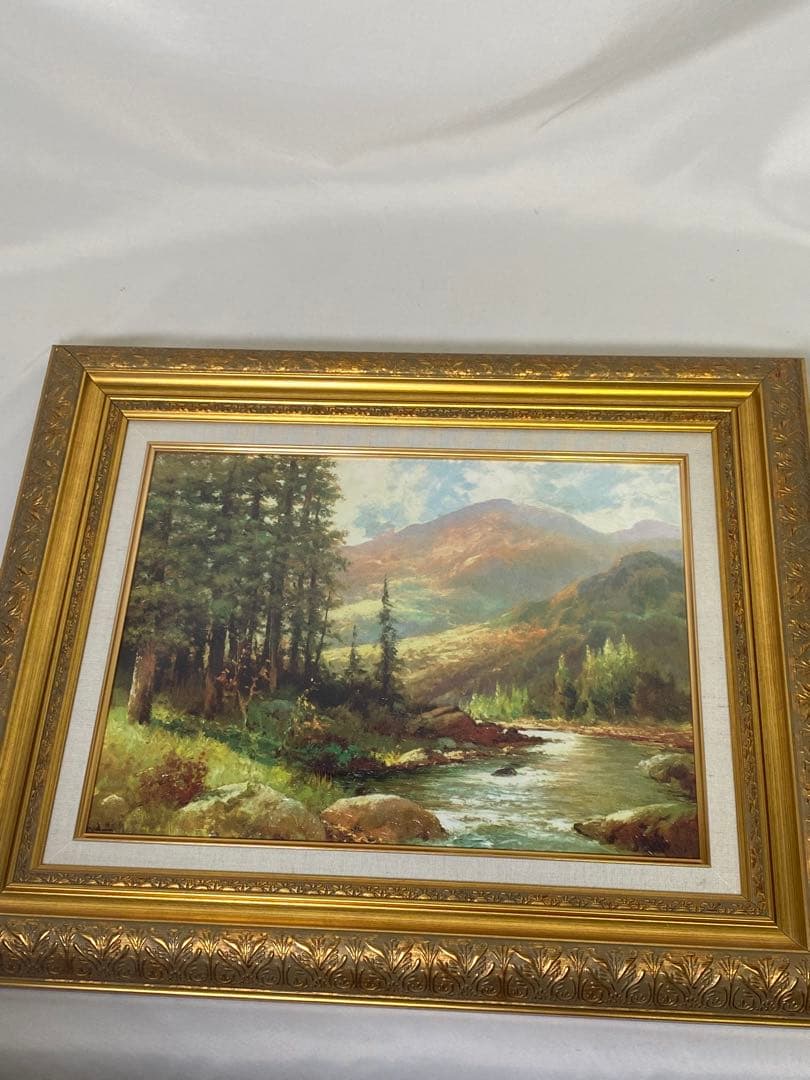 2252❣️ ロバート・ウッド 「 山と川の風景 」　立体複製　6号