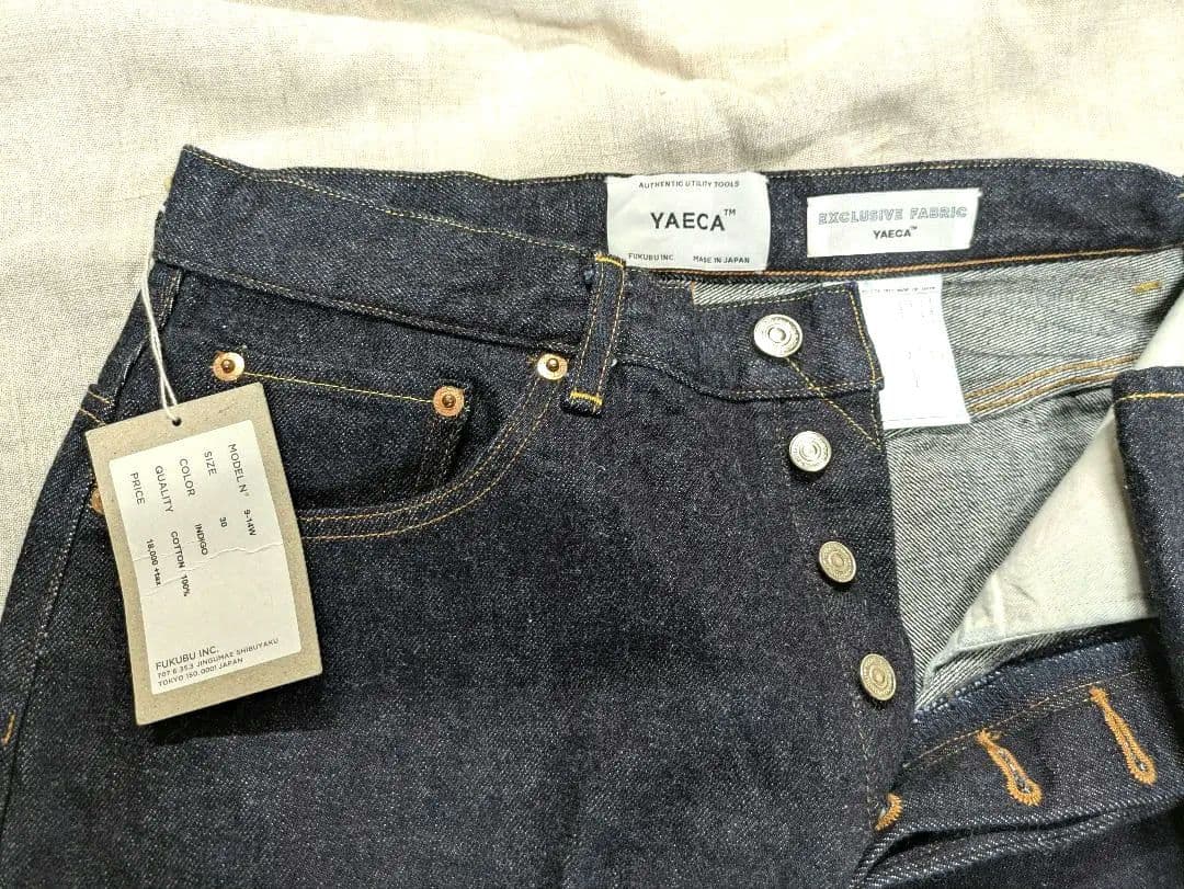 【新品タグ付き】YAECA イエカ ワイドストレートデニム　30サイズ