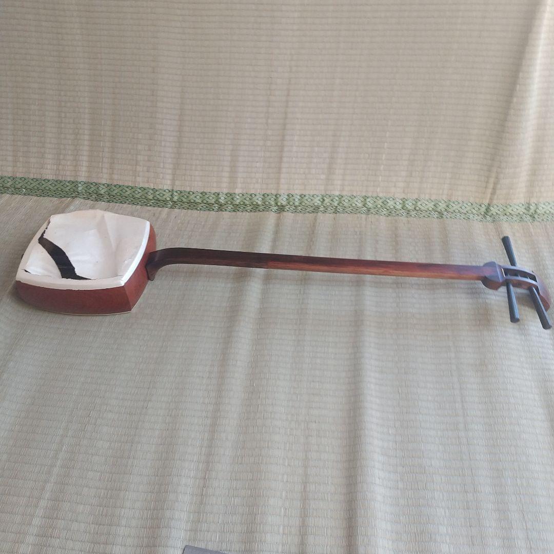 文政３年三味線本体 木製 茶色 星形装飾