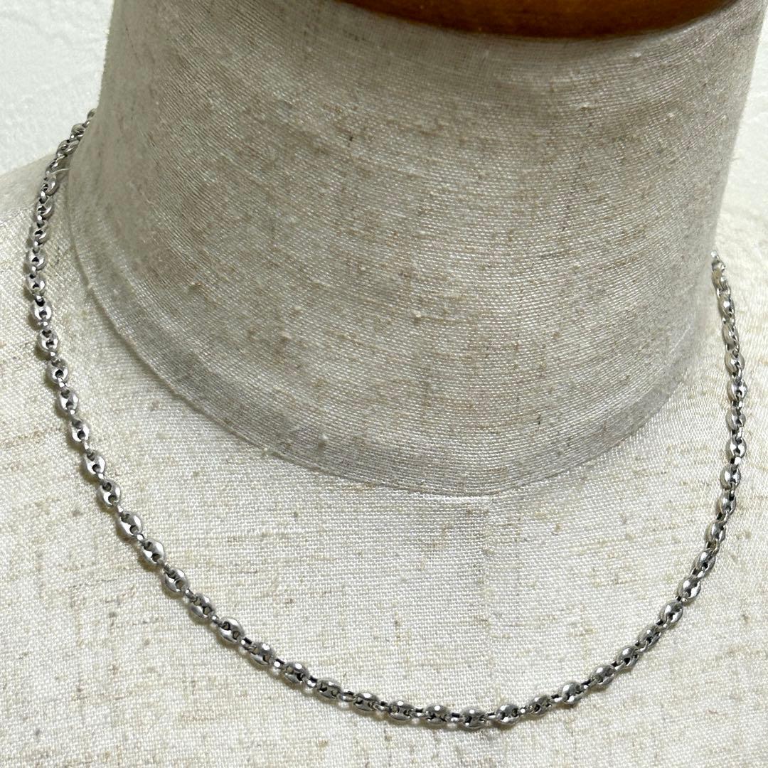 シルバー925 豚鼻チェーンネックレス/アンカーチェーン/軽研磨仕上げ