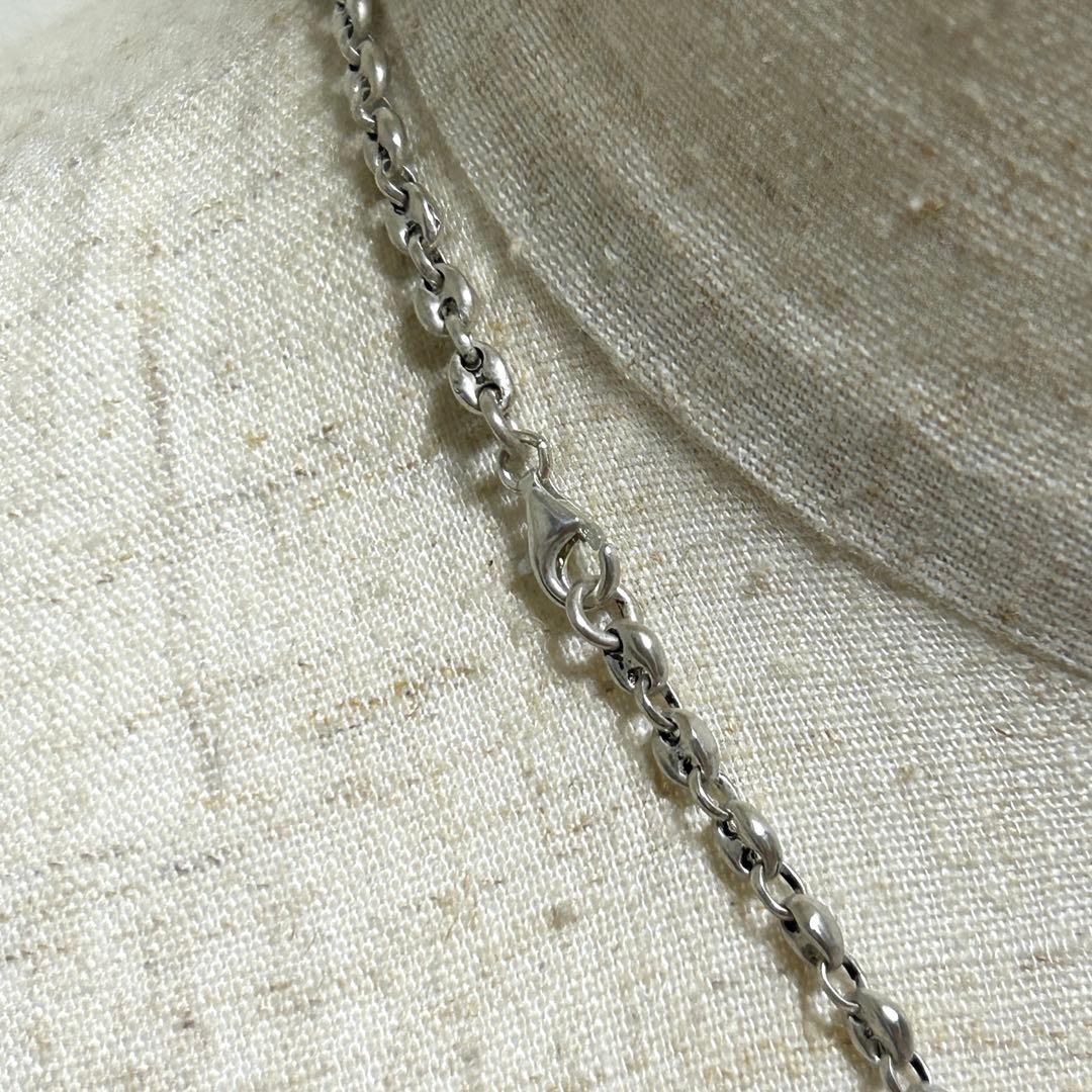 シルバー925 豚鼻チェーンネックレス/アンカーチェーン/軽研磨仕上げ