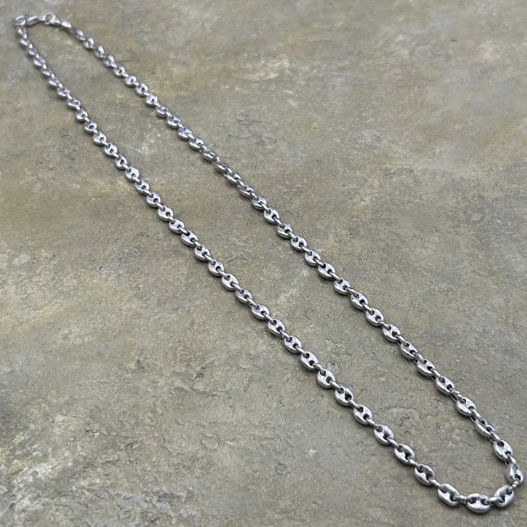 シルバー925 豚鼻チェーンネックレス/アンカーチェーン/軽研磨仕上げ