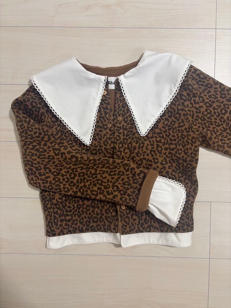 Bibiy. ヒョウ柄ジップアップニット