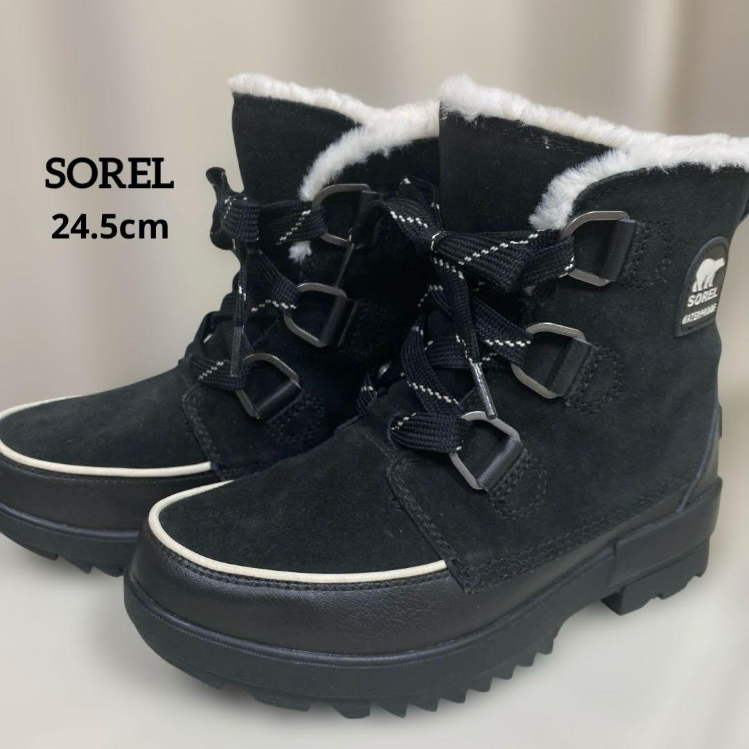 【美品✨】SOREL ソレル OutDry 防水 ウィンターブーツ 24.5黒 ウィットニー3 トールウォータープルーフ(22.5 Black Black)│SOREL