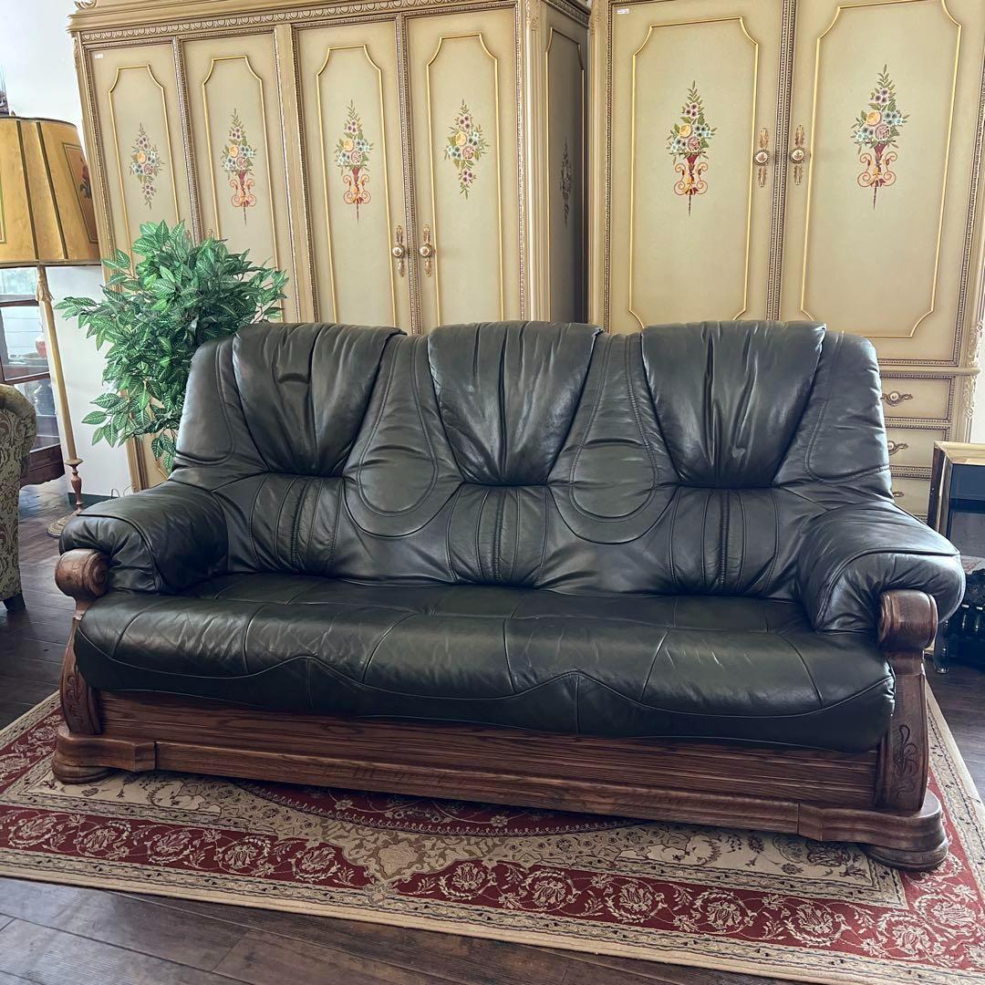 k192r119 オランダ民芸 ダッチカントリー 3人掛けソファ トリプル