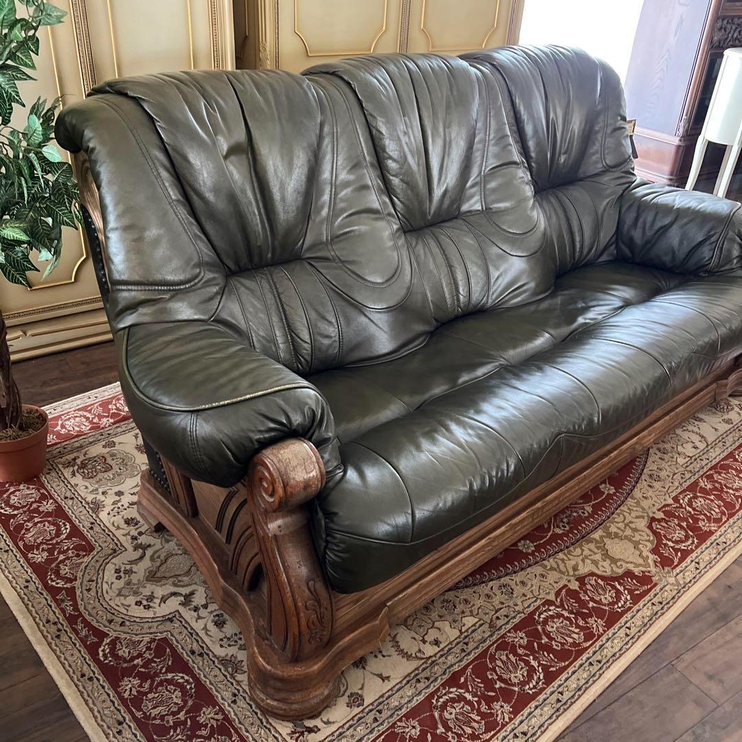 k192r119 オランダ民芸 ダッチカントリー 3人掛けソファ トリプル