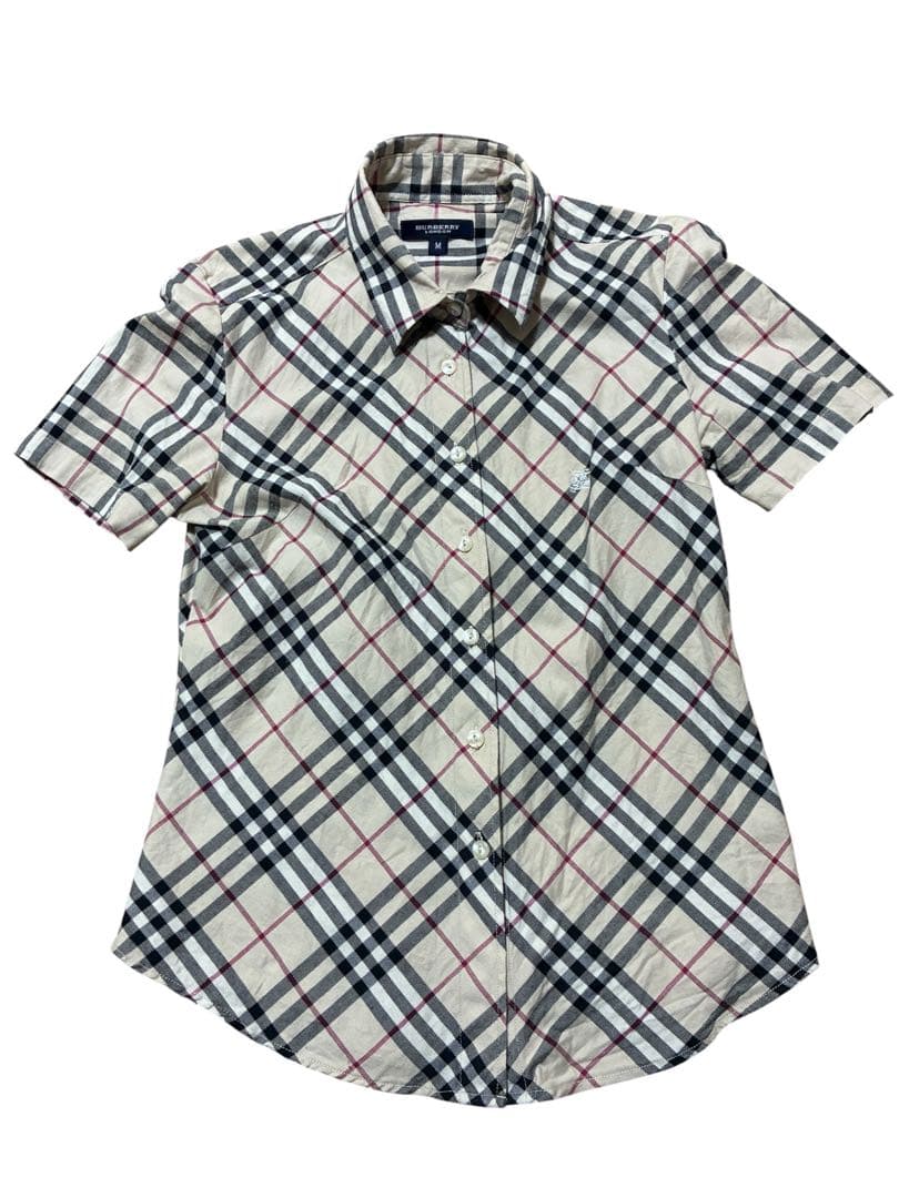 BURBERRY チェック柄 半袖シャツ Mサイズ - メルカリ