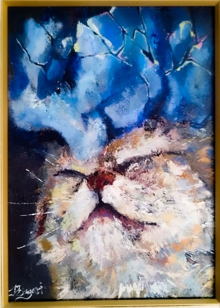 『宙に咲く無窮の灯』 F4 油彩画 アート インテリア 開運 幸運アート