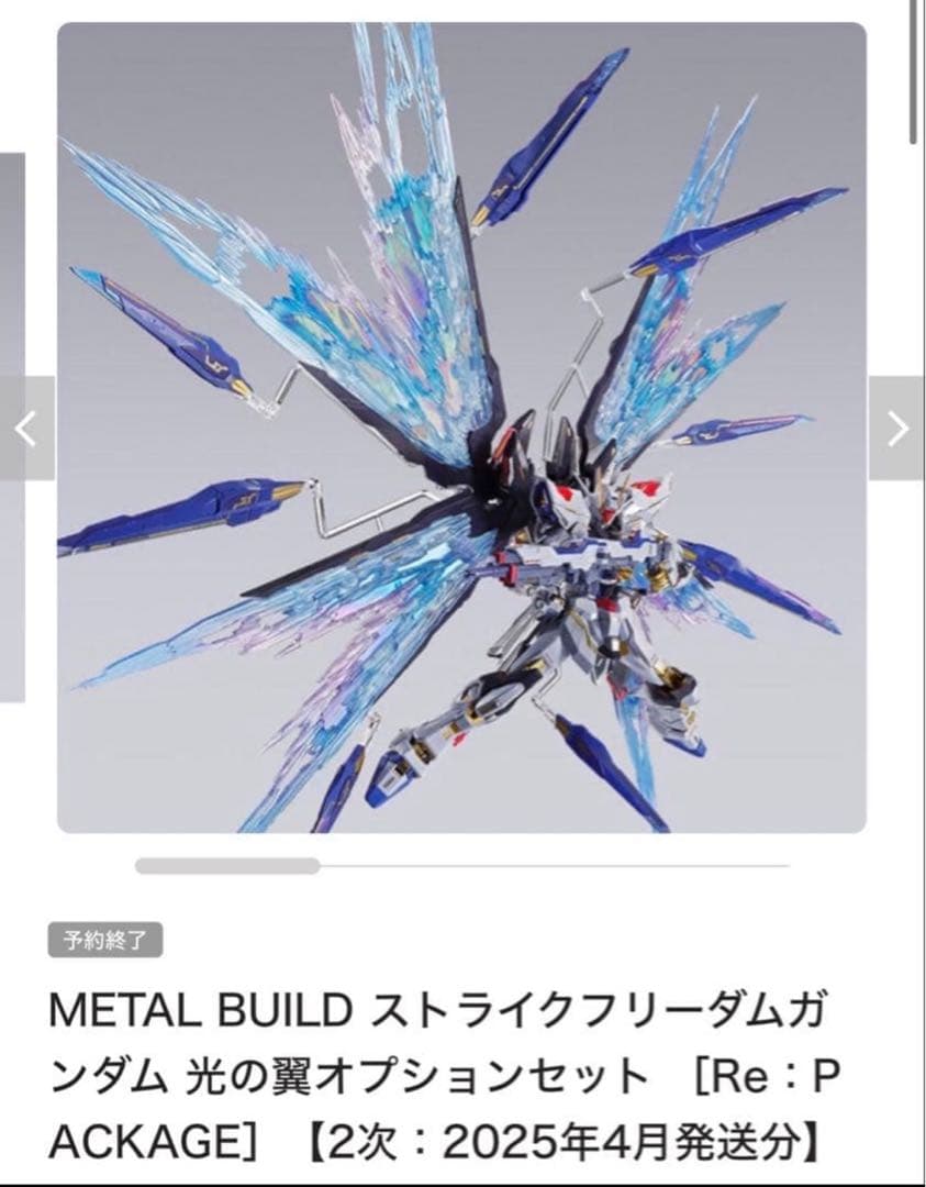 最短発送メタルビルド ストライクフリーダム 光の翼付き デスティニー