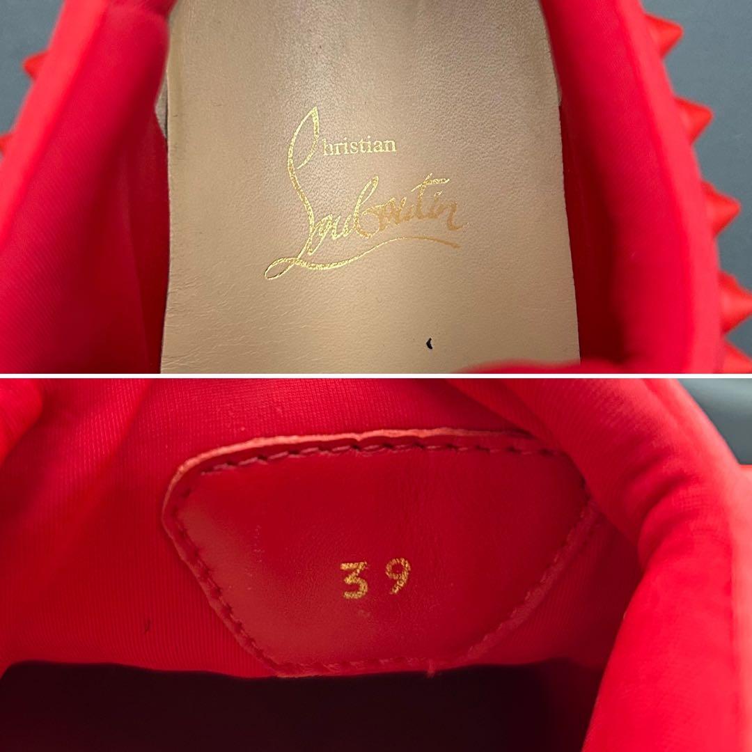 美品】クリスチャンルブタン スパイクスニーカー スタッズ メンズ￼ 白