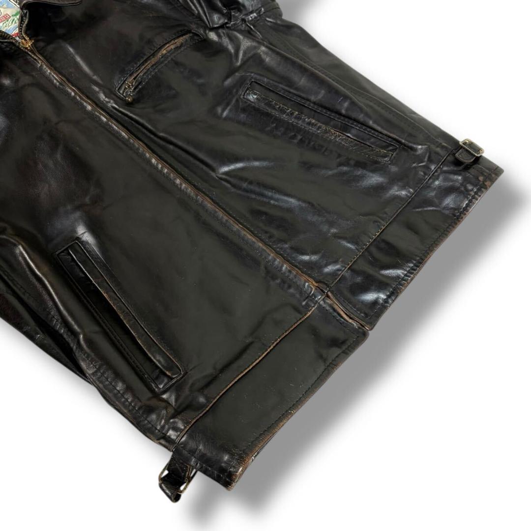 エアロレザー レザー ジャケット ハイウェイマン 茶芯 34 英国製