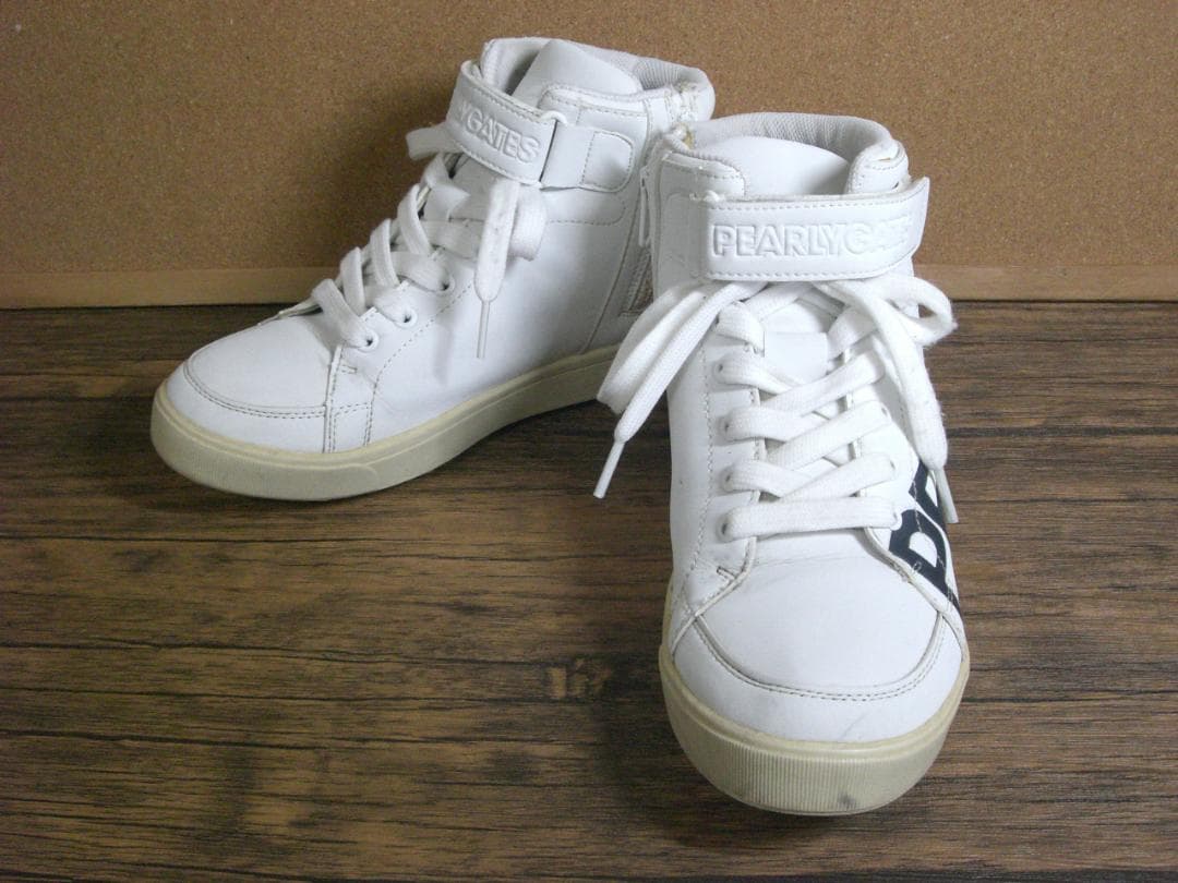 （K25042）パーリーゲイツ ハイカット ゴルフシューズ 22.5㎝