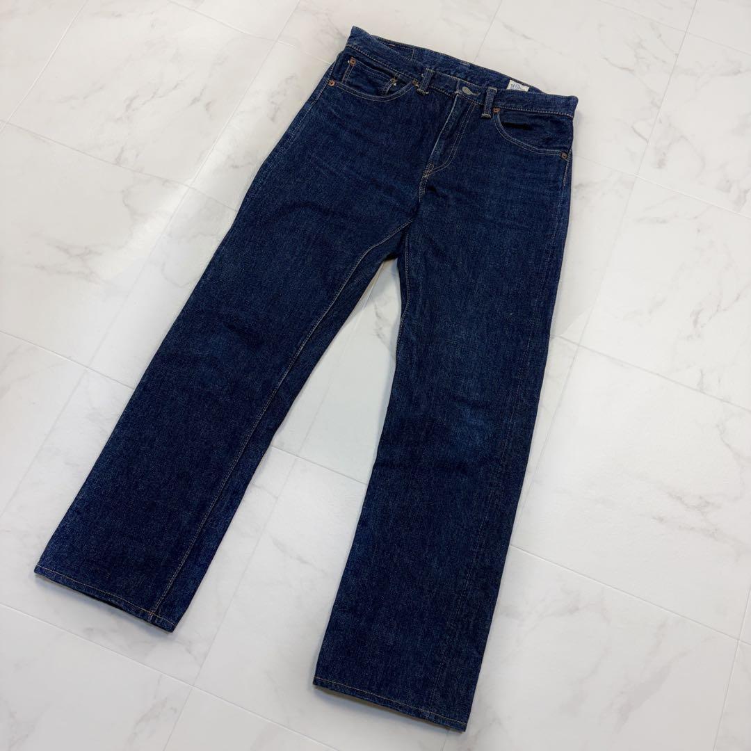 オアスロウ 105 ジップフライ　S 日本製　セルビッチ　デニムパンツ　紺