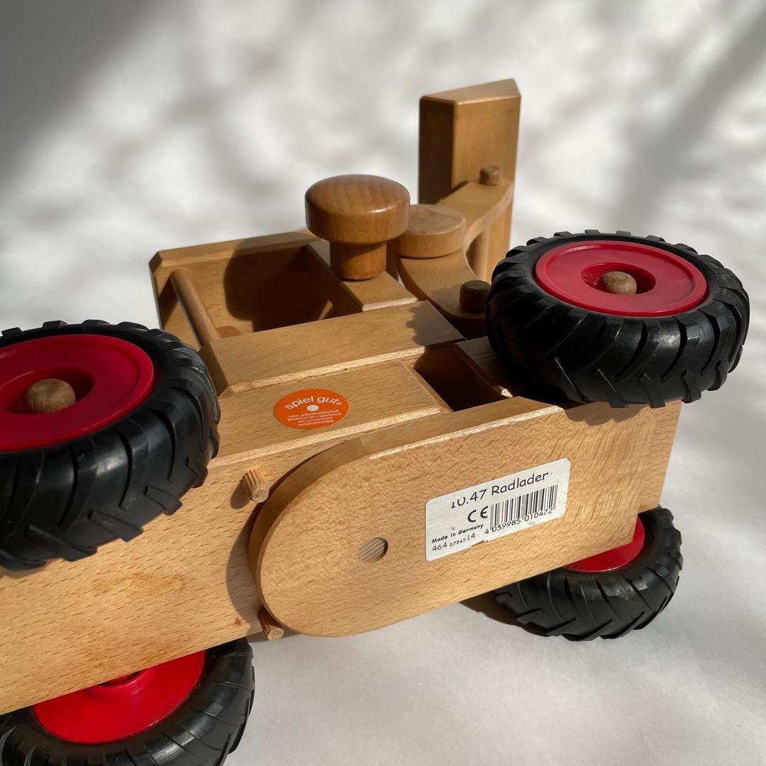 美品 ドイツfagus社のブナの木で作られた働く車ホイールローダー