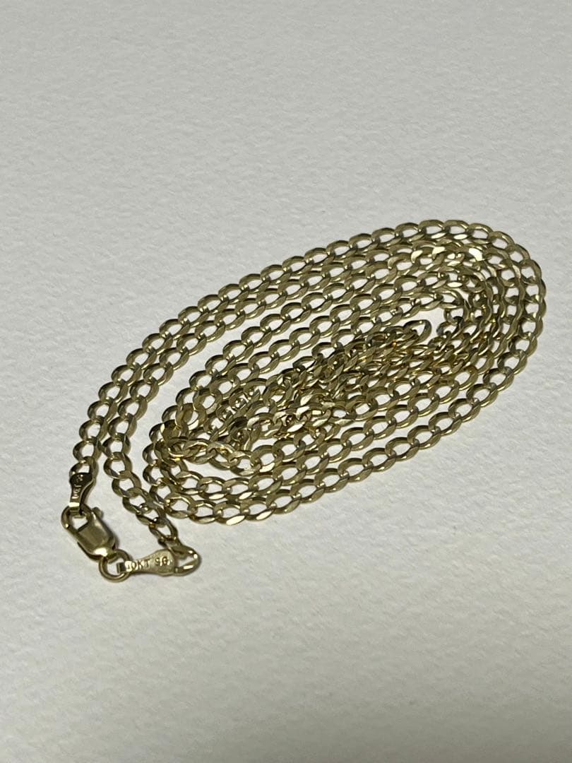 10k キューバンネックレス　3mm 60cm イエローゴールド