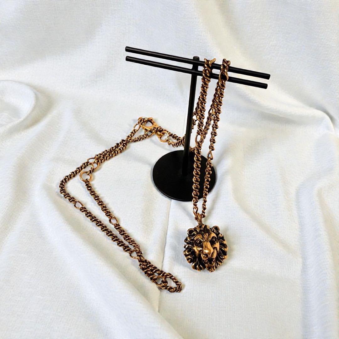 D*a様 GUCCI グッチ ライオンヘッド ゴールドネックレス アニマル ペン GUCCI（グッチ） 【極美品】GUCCI ライオンヘッド ネックレス ロング