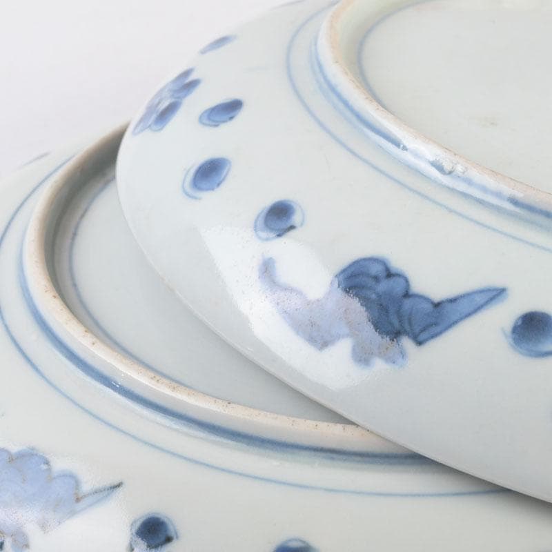 中国 青花 花草鳥文盤 皿 一對 在銘 C 9290 - メルカリ