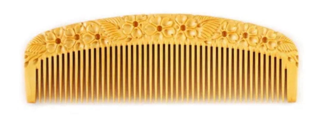 つげ櫛工房辻純商店　【彫解櫛４寸（桜）　さつまつげ】