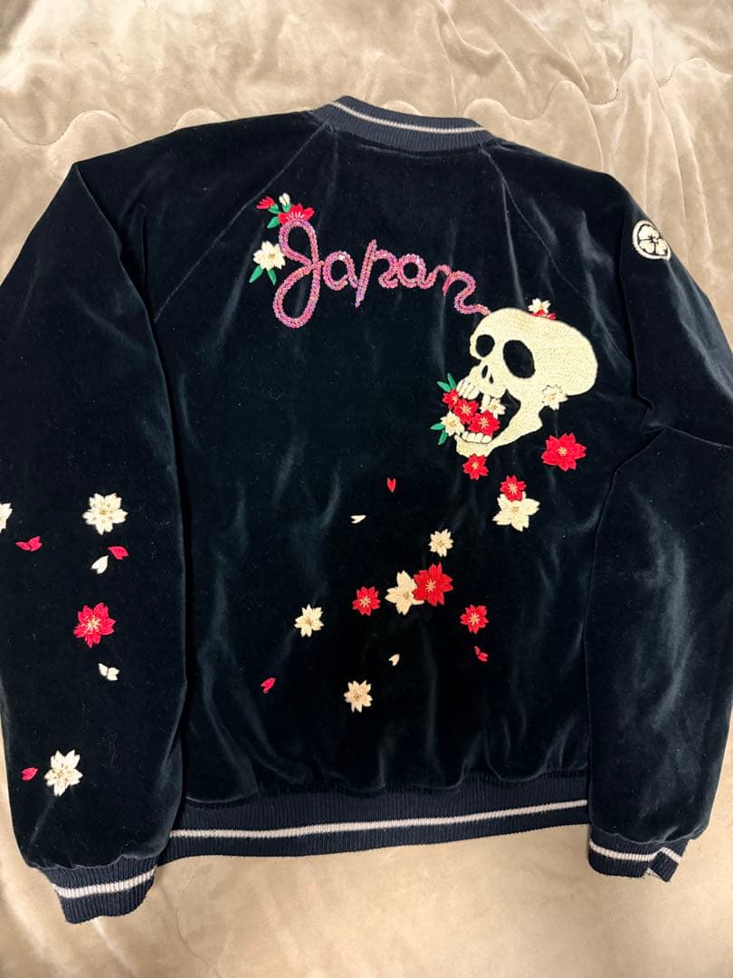 ２面用 別珍 Cropped Heads スカル 日本 スカジャン unisex