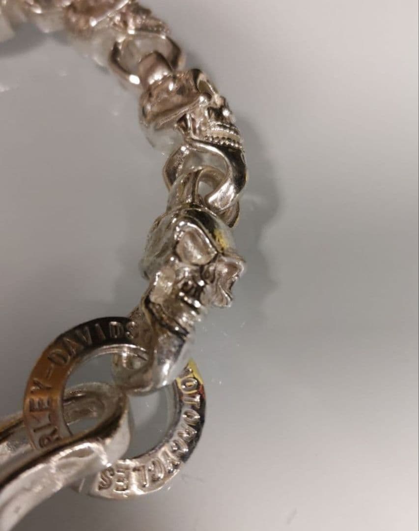 新品スカルチェーンブレスレット髑髏検索用S925刻印ガボールハーレー