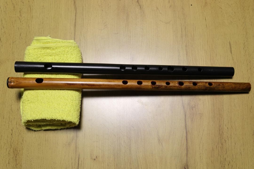 篠笛　唄用6本調子　燻竹、　立平　環8本調子