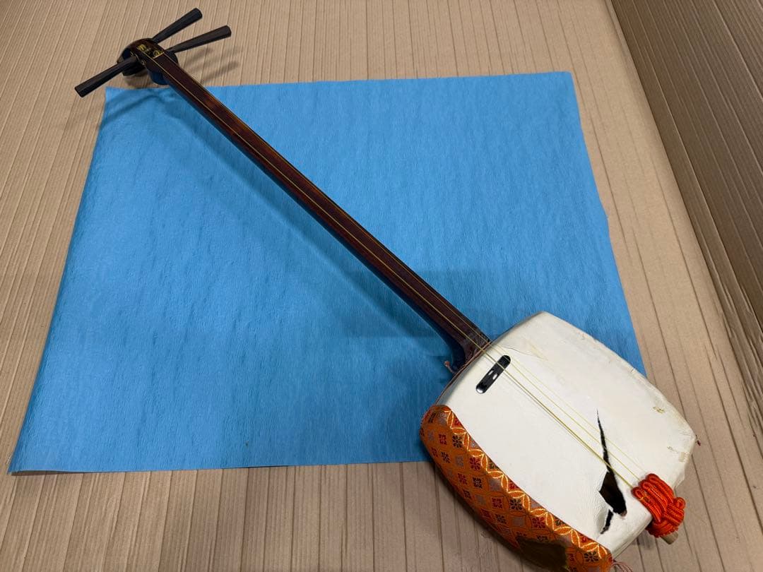 三味線本体 オレンジ模様 三味線・お琴の老舗 菊岡 中むら-【送料無料】 職人手作り 津軽三味線