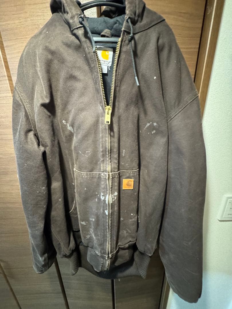 【古着】Carhartt アクティブジャケット　ダークブラウン L 古着 Carhartt ダーク ブラウン ダック 防寒 パデット アクティブ