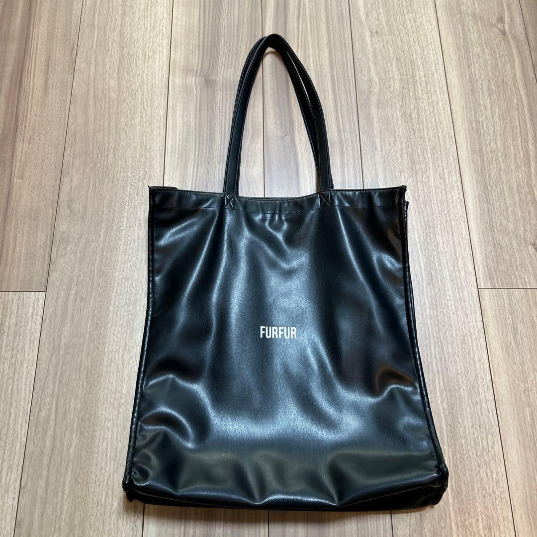 FURFUR ブラック トートバッグ S115111472 - バッグ新品鑑定付