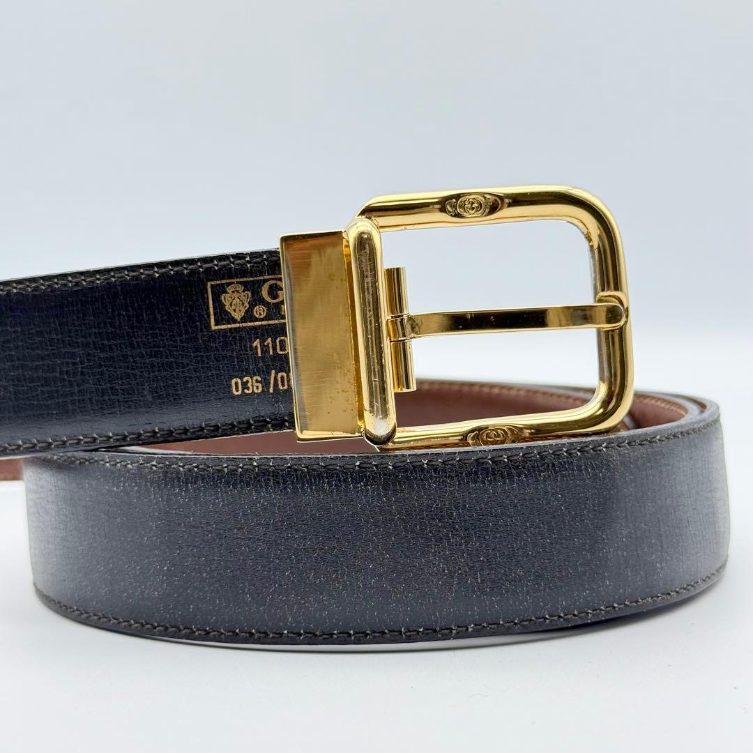 ✨良品✨GUCCI グッチ ベルト ゴールド金具 本革男女兼用 純正ベルト