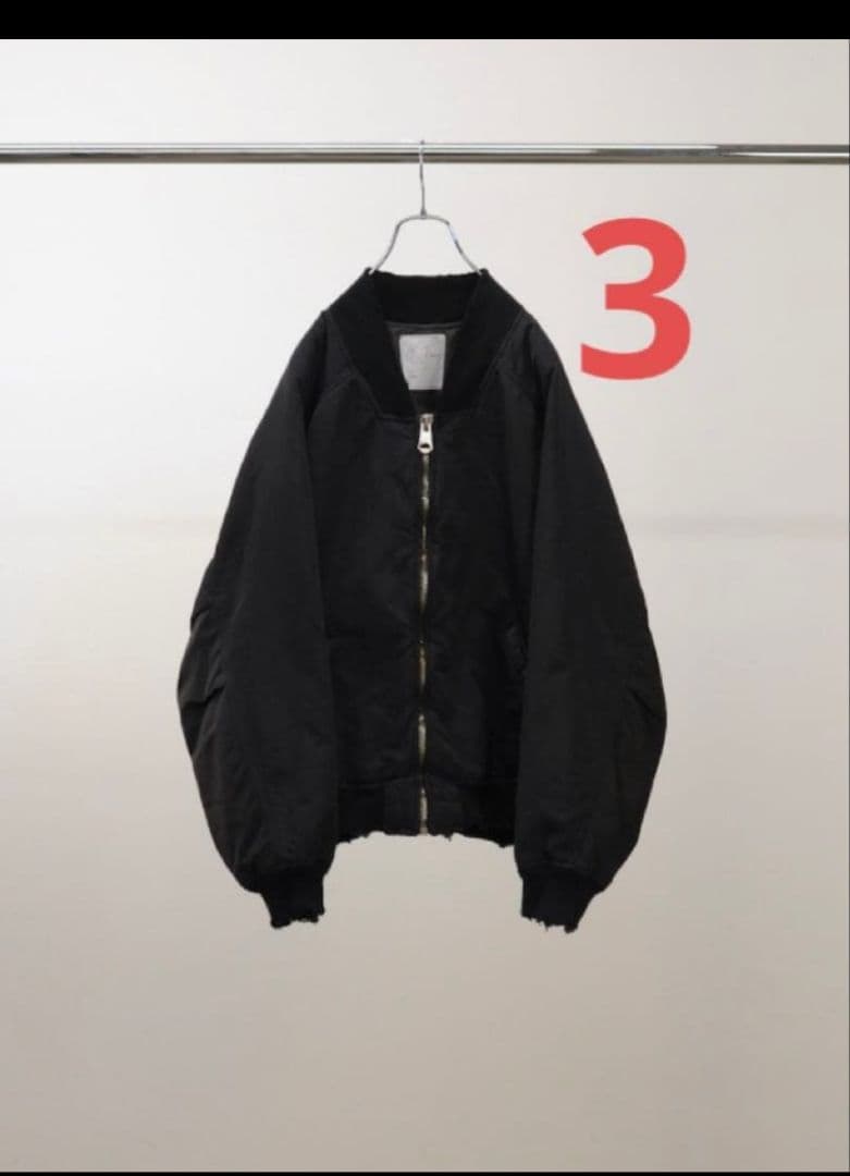 ANCELLM FADED BOMBER JACKET 黒　アンセルム25ss