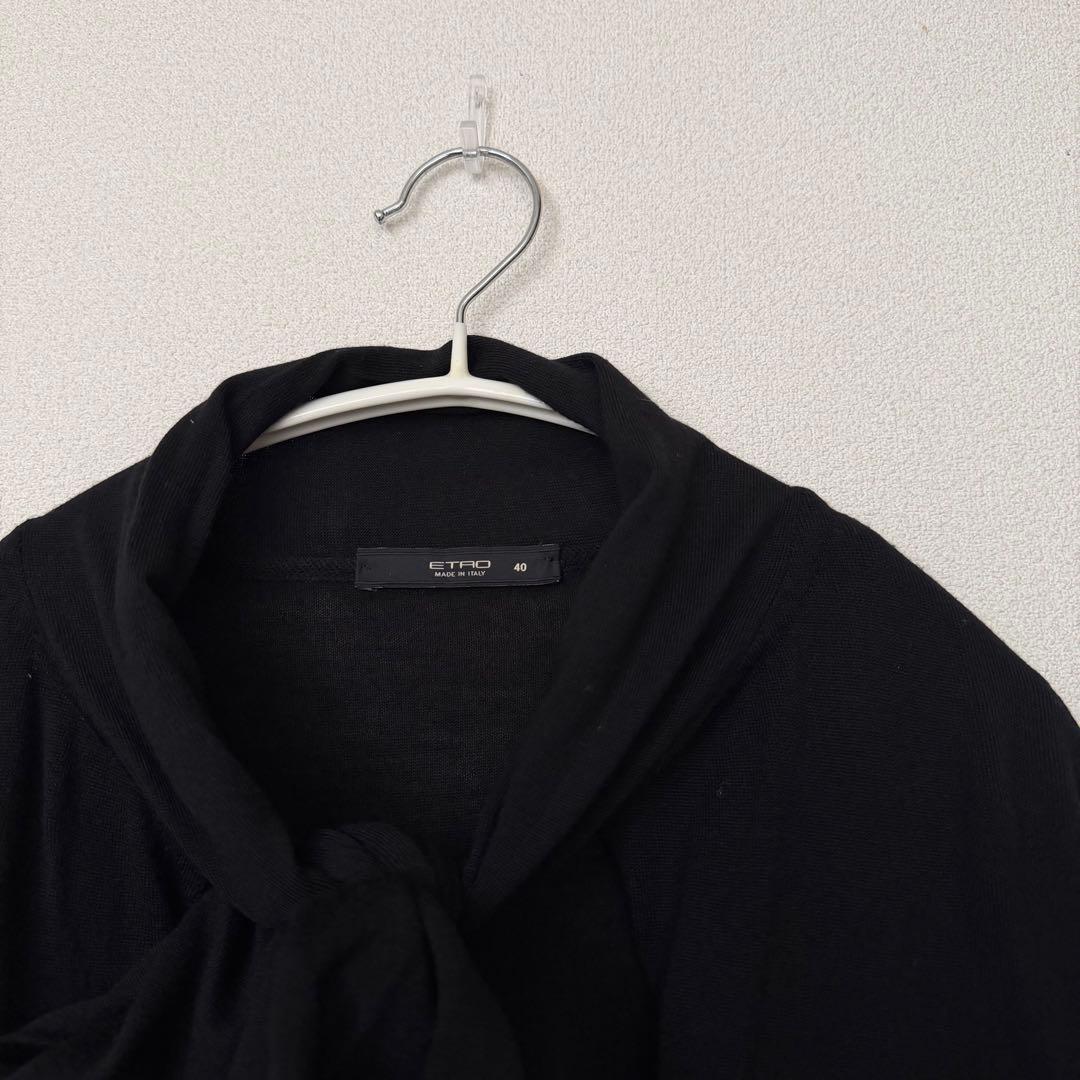 ETRO ♡ ボウタイリボンニットプルオーバー ブラック - メルカリ