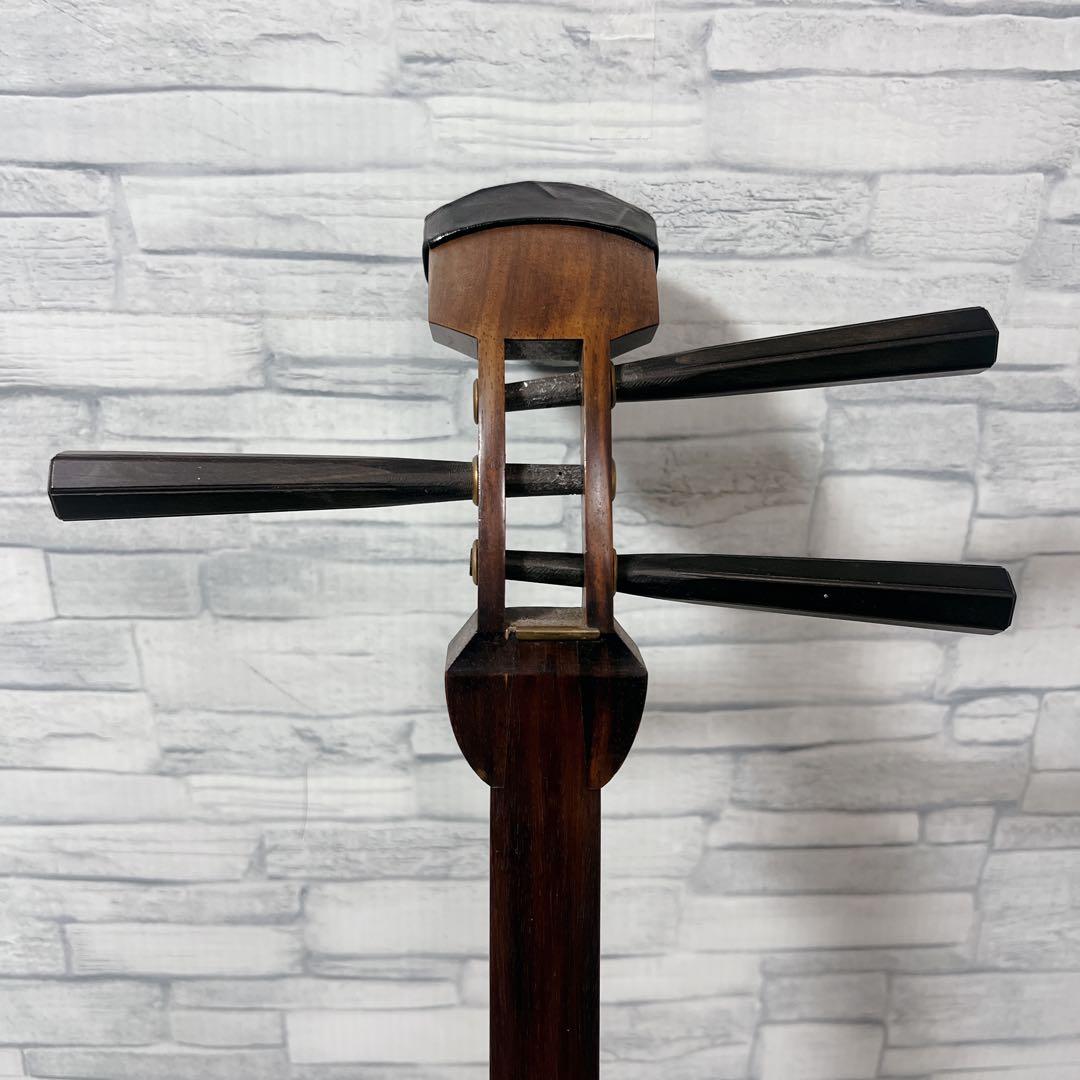 長唄 三味線 細棹 2.6cm 両面 犬皮 三味線立て スタンド付属 和楽器