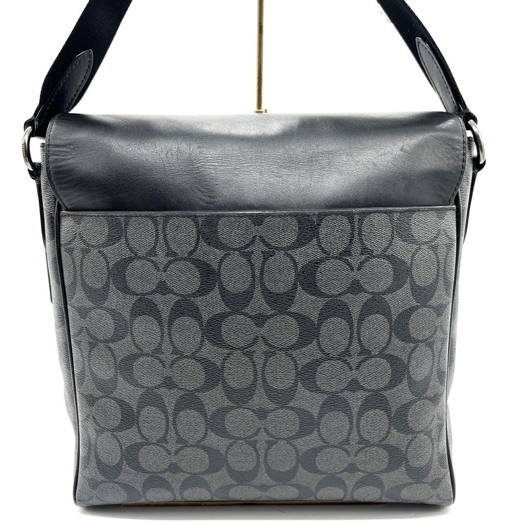 コーチ ヒューストン マップバッグ 斜め掛け A4 ビジネス シグネチャー 黒