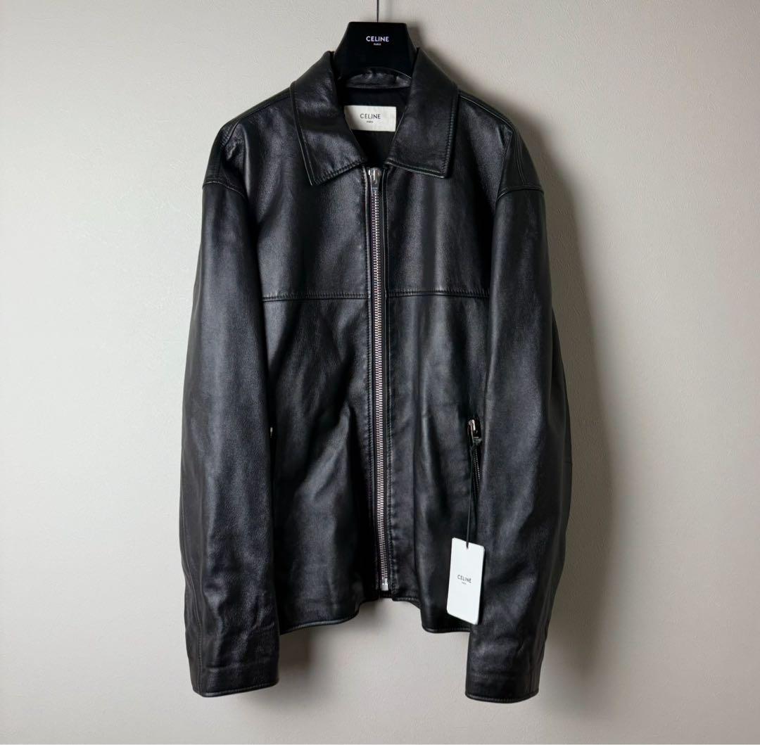 極美品タグ付 CELINE セリーヌ ポリスマン レザージャケット 54