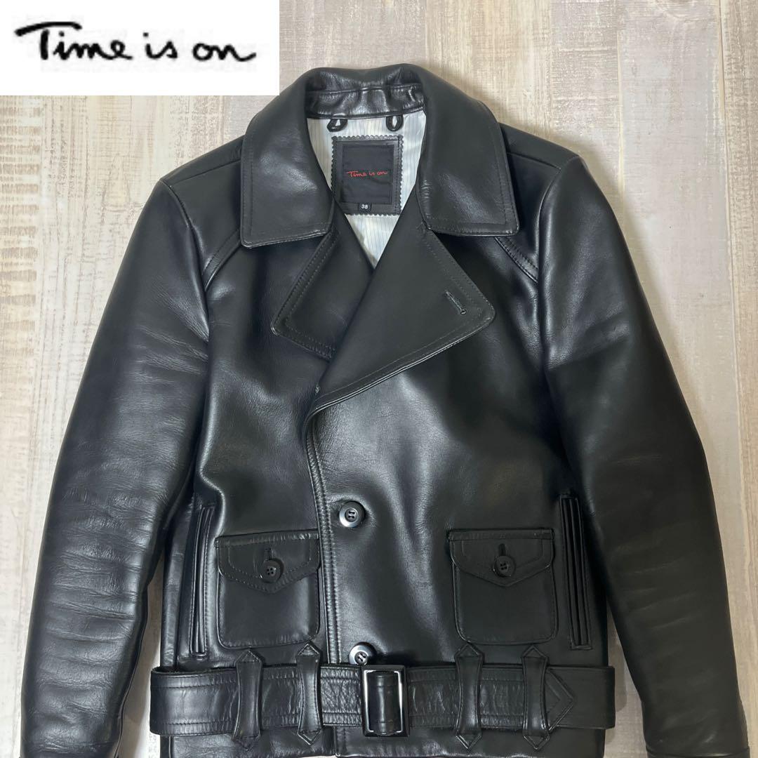 【極美品 柔らか上質牛革】Time is on カウハイド ダブル ライダース