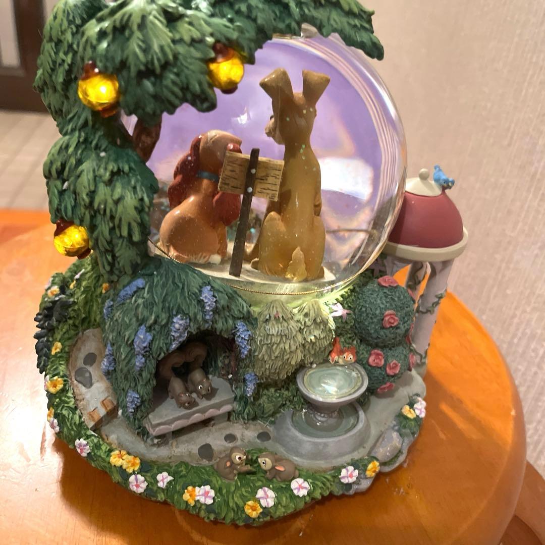 ディズニーストア わんわん物語Lady&Trumpスノーグローブ オルゴール