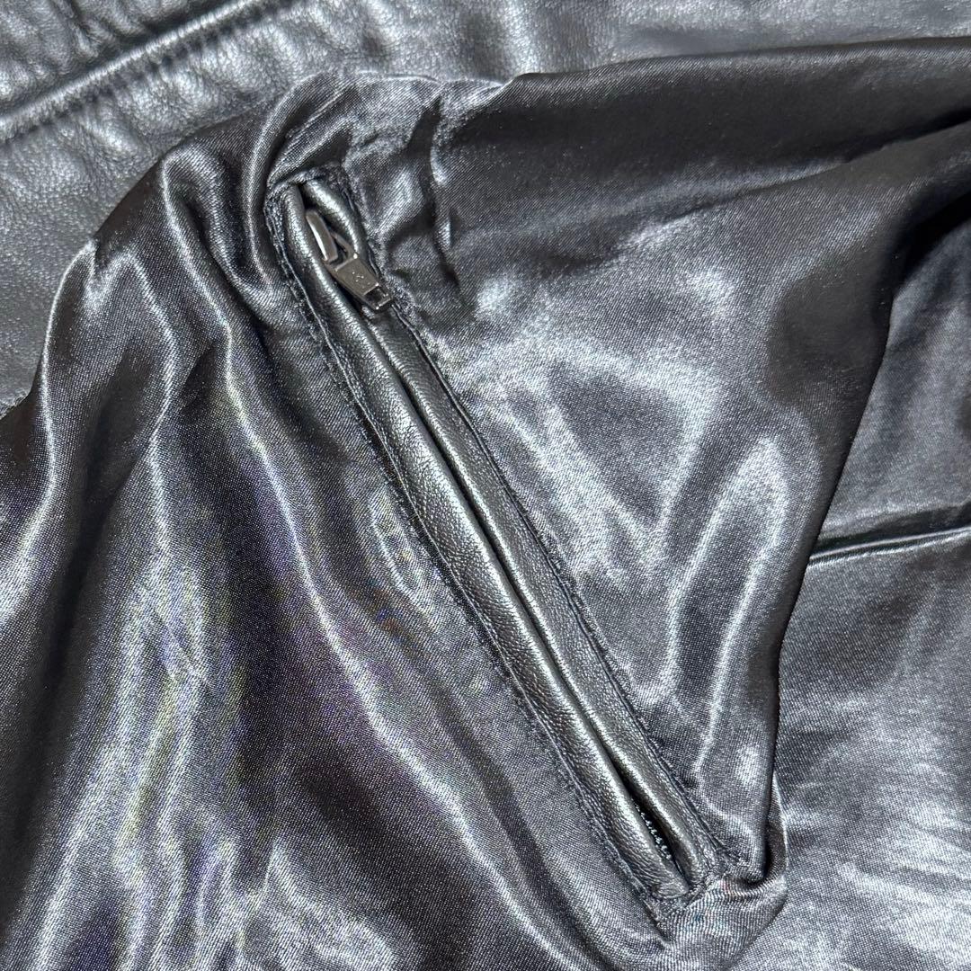 レニウム RHENIUM シングル ライダースジャケット 羊革 46 ブラック