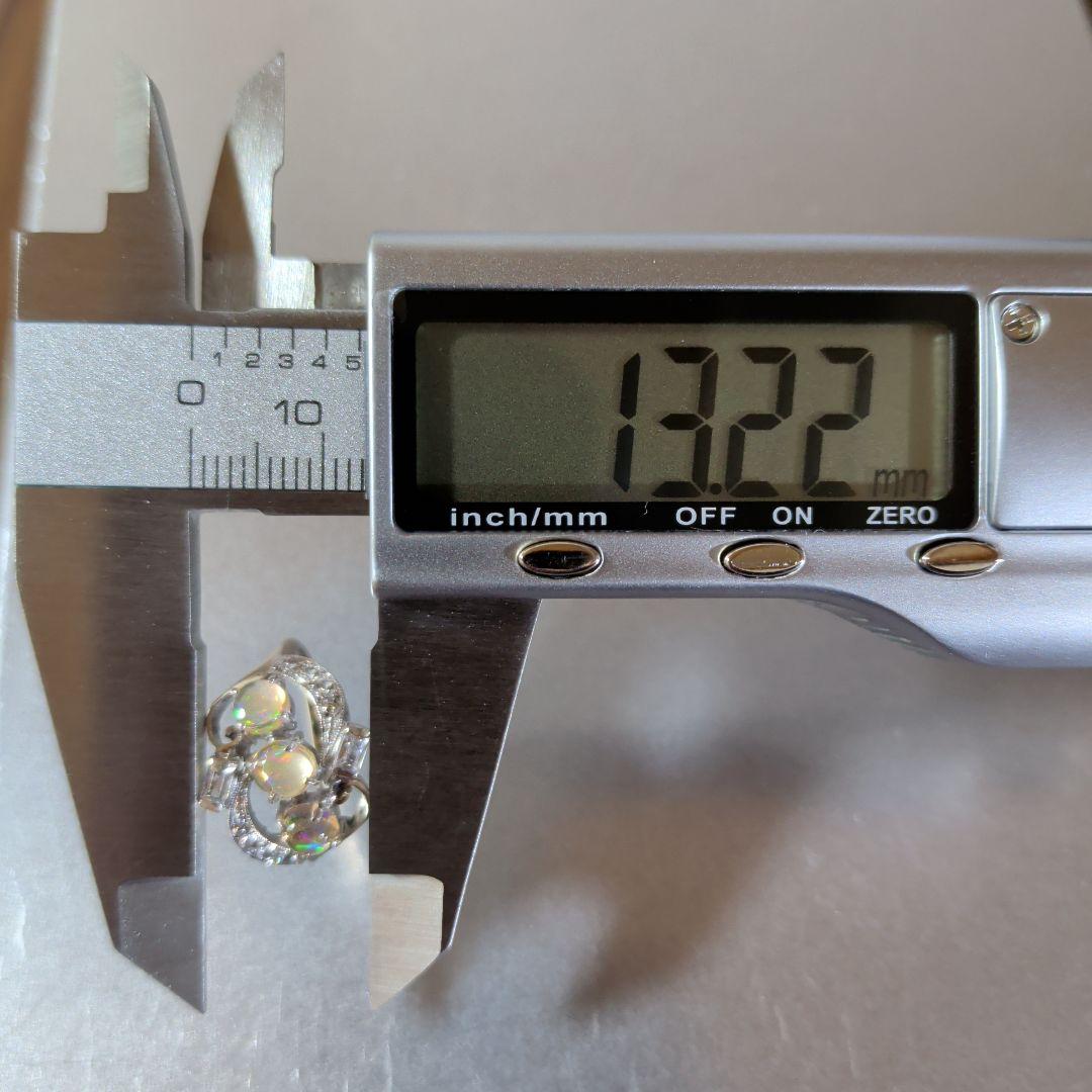 リング　K14　585　WG　天然ウォーターオパール　ガラス　3.16g　ソ付