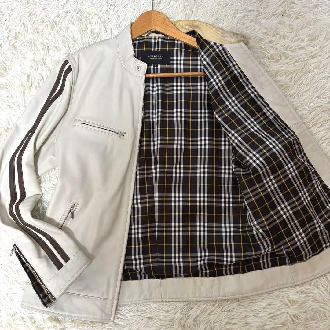 ✨️希少 バーバリー ブラックレーベル ノバチェック シングルライダース L 中古・古着通販】BURBERRY BLACK LABEL (バーバリーブラックレーベル
