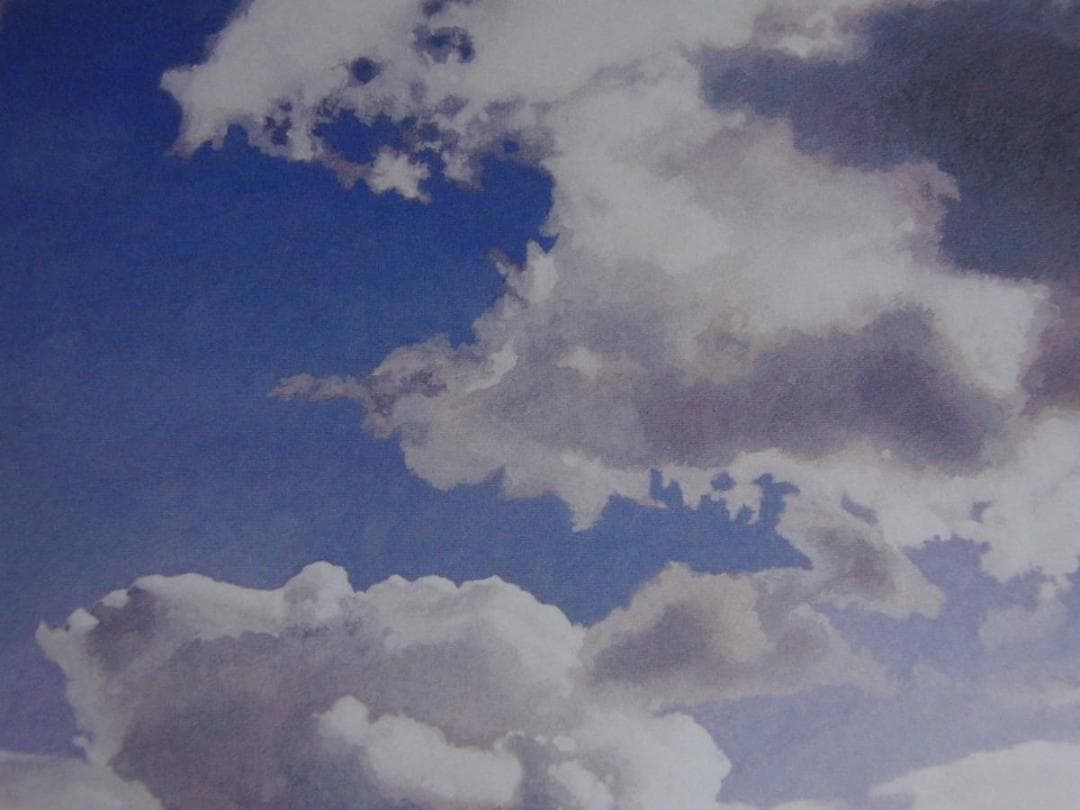 津地威汎、【航跡－雲のゆくえ‐】、希少な額装用画集より、新品額装付